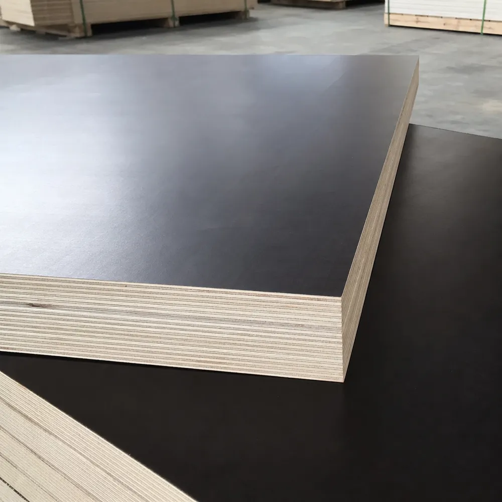 Birch film faced plywood panel showing pale birch core