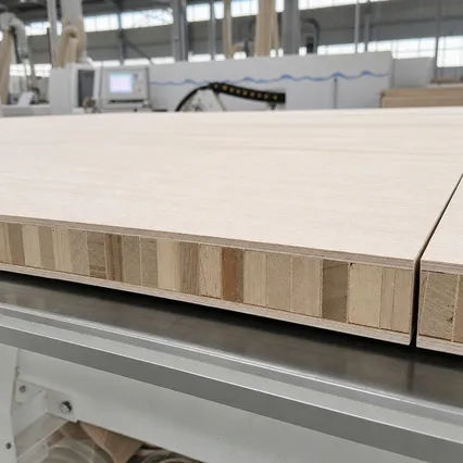 18mm blockboard door core blank showing solid wood strip construction for interior door manufacturing