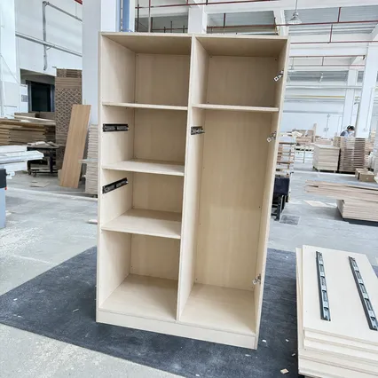 18mm blockboard used in furniture carcass construction showing cabinet box assembly