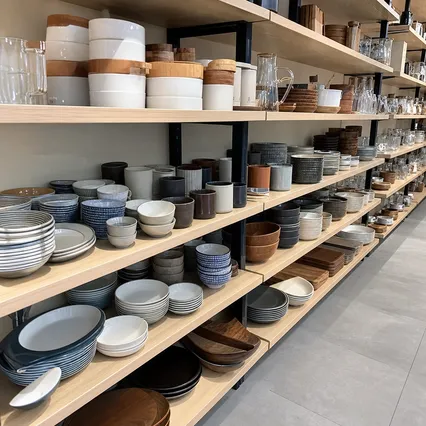 18mm blockboard shelf panels installed in retail shelving showing load-bearing performance