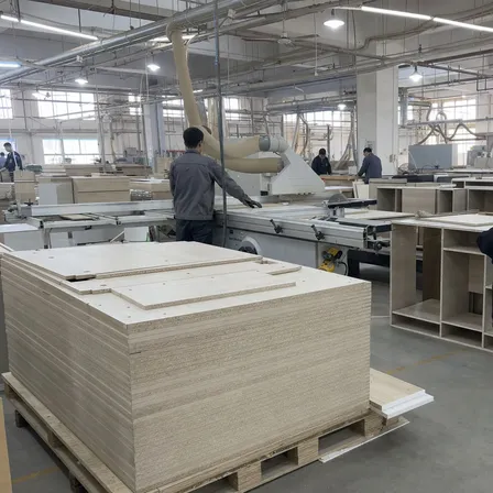 Furniture manufacturing facility using 18mm blockboard for cabinet carcass production