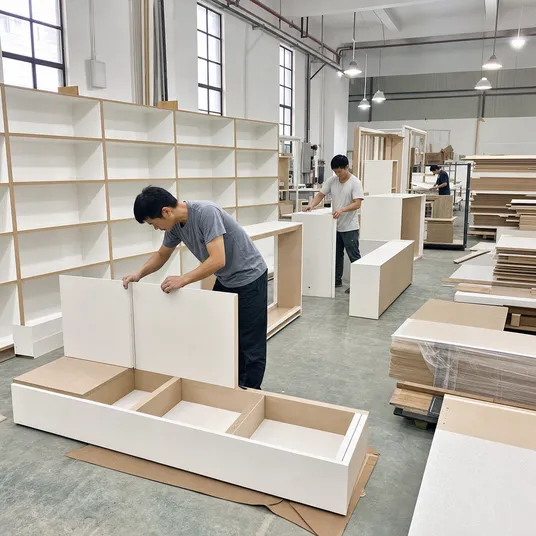 Blockboard used in retail display fixture and shelving unit construction