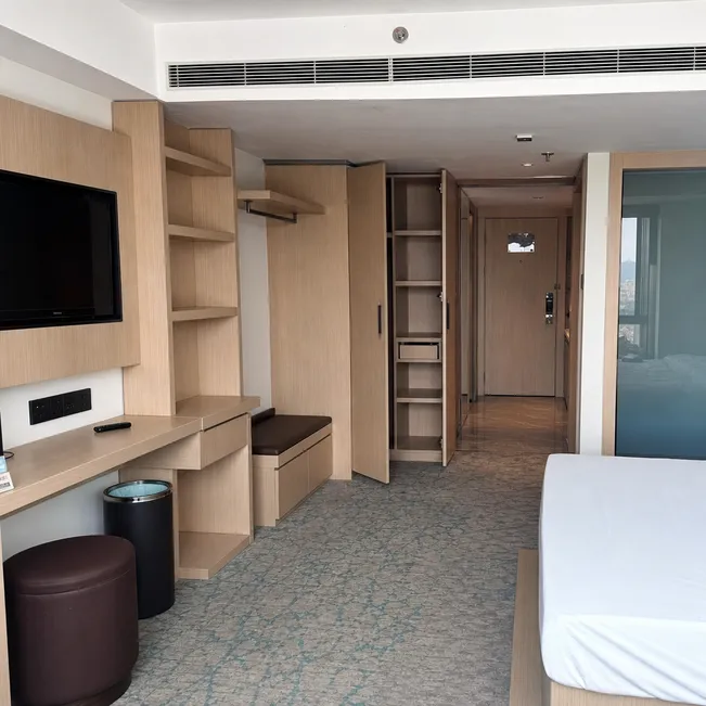 Commercial joinery and fit-out project using CARB P2 blockboard for hotel and office built-ins