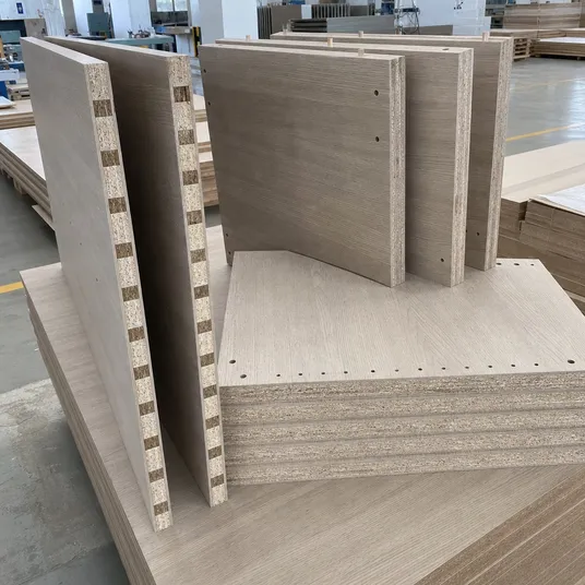 Wardrobe carcass panels made from furniture-grade blockboard