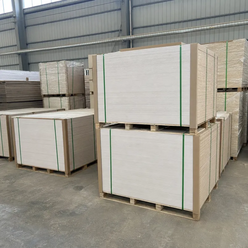 Furniture blockboard panels stacked for export at QDPlywood factory, Xuzhou