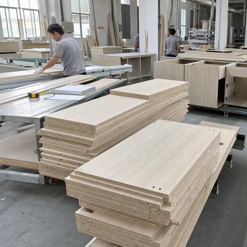 Furniture blockboard panels used in wardrobe and closet system manufacturing