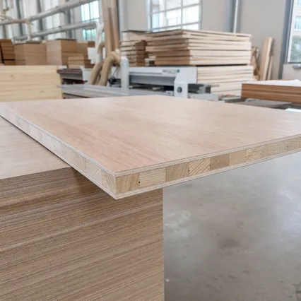 Blockboard plywood hybrid panel with cross-laminated veneer layers for enhanced structural performance