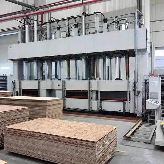 Multi-daylight hydraulic hot press for blockboard substrate pressing — pressure and temperature logging