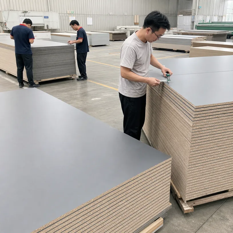 OEM melamine blockboard substrate panels with consistent color matching for furniture brand production runs