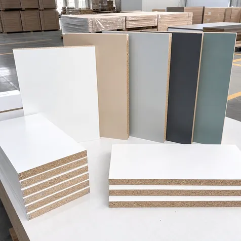 White and solid color melamine blockboard panels