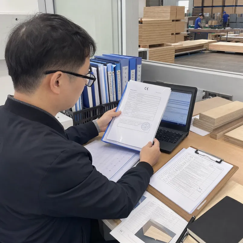 CE marking documentation for plywood construction products under EU Construction Products Regulation