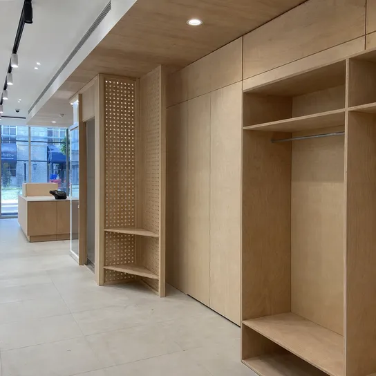 8mm plywood interior fit-out wall panelling and partitions