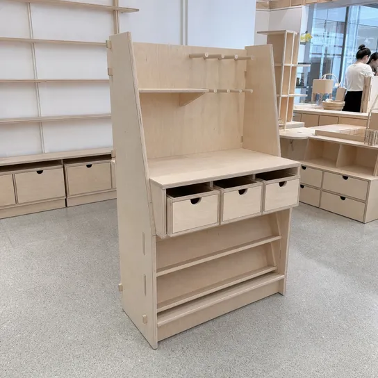 8mm plywood retail display fixture and point-of-sale unit