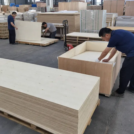 Industrial packaging crate liner and pallet top application using 8mm plywood panels