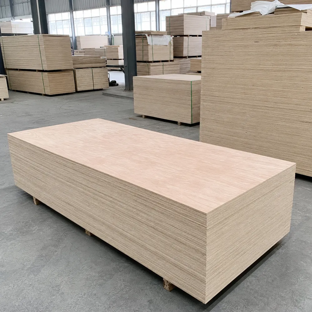 Commercial plywood panels stacked at QD Wood Industry factory in Xuzhou, China