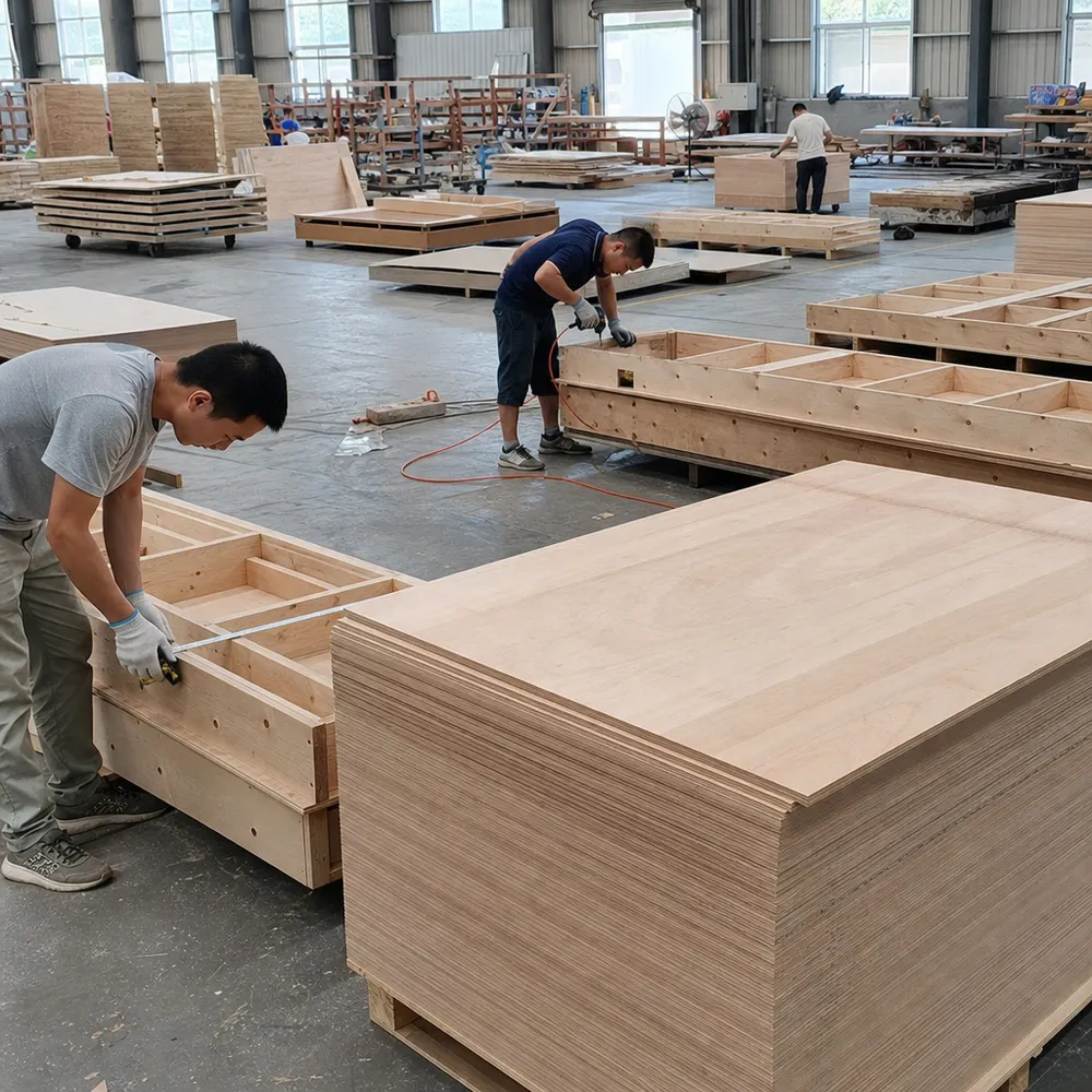 Commercial plywood CC/CC grade panels used as structural components in door frame and modular building manufacturing