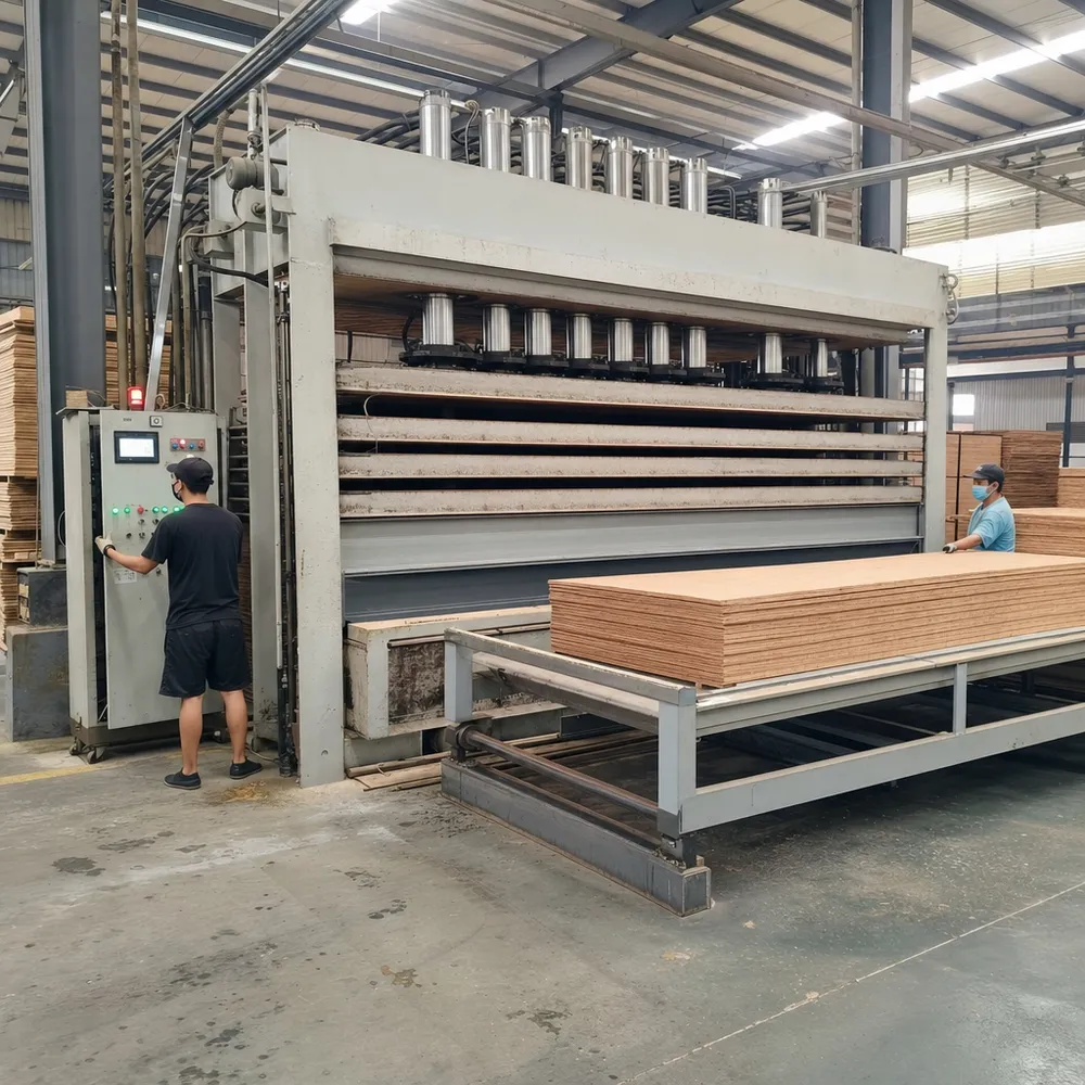 Multi-daylight hydraulic hot press for furniture plywood bonding