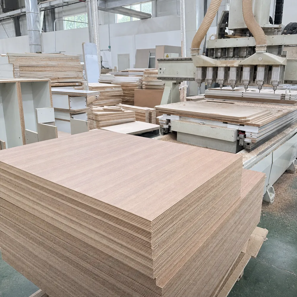 Hardwood plywood panels used in cabinetry and furniture manufacturing with CNC processing equipment