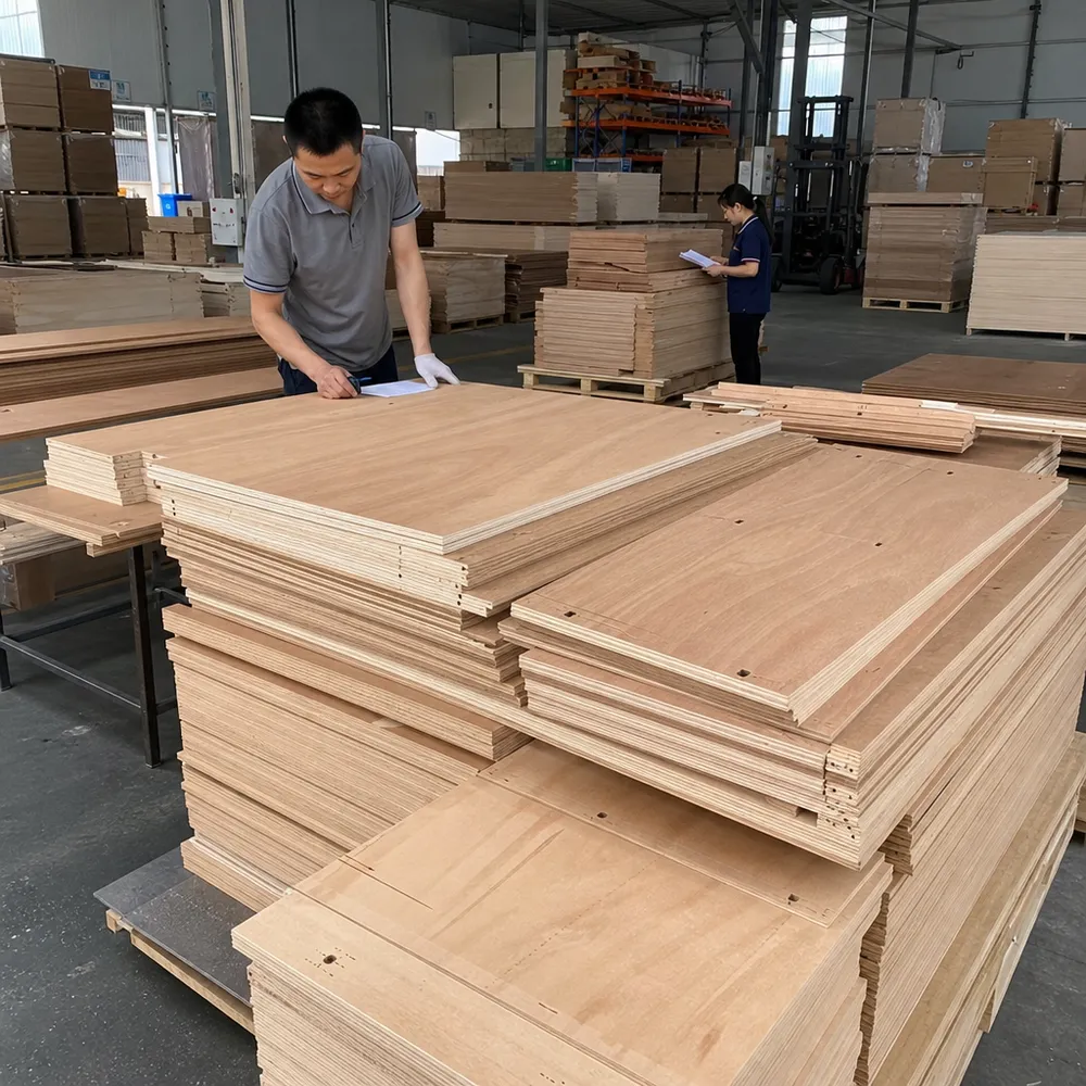 Hardwood plywood panel components sourced by overseas furniture manufacturers for export production
