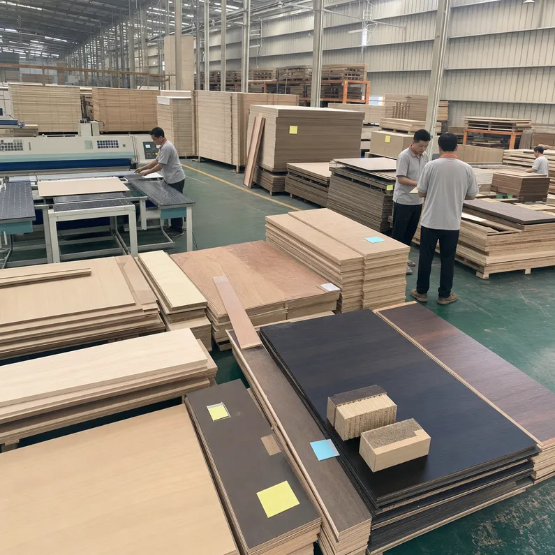 Custom specification plywood production at QDPlywood factory