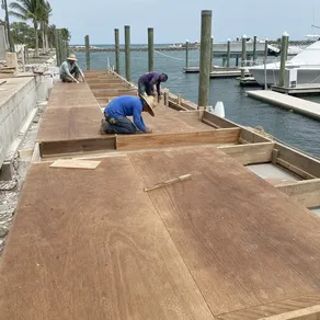 Marine plywood used in dock and pontoon construction