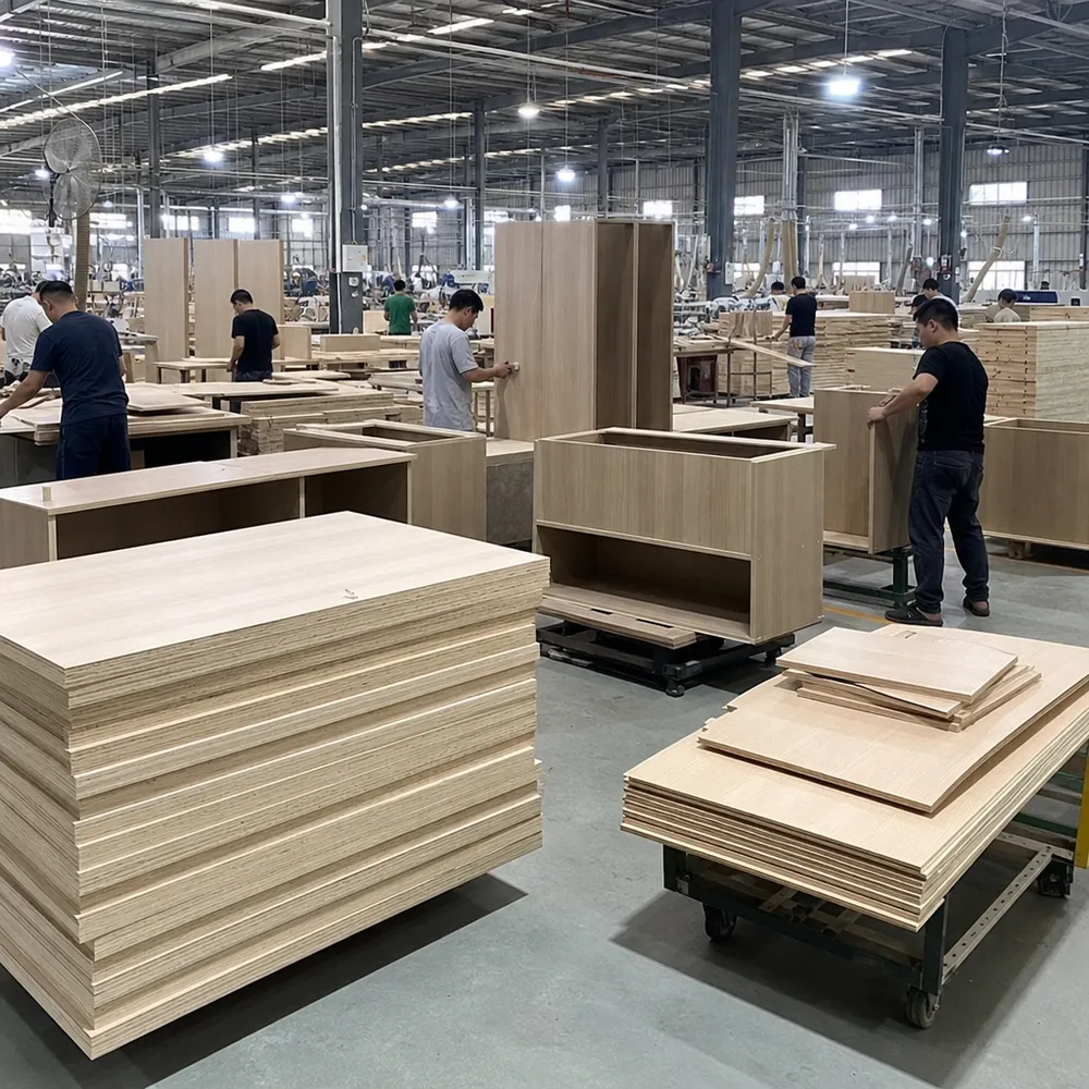 Furniture manufacturing using MR plywood for cabinet carcasses and wardrobe panels