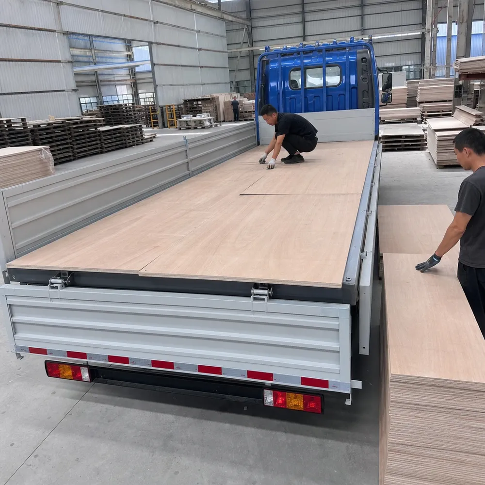 Structural plywood used as truck floor decking and vehicle body component material
