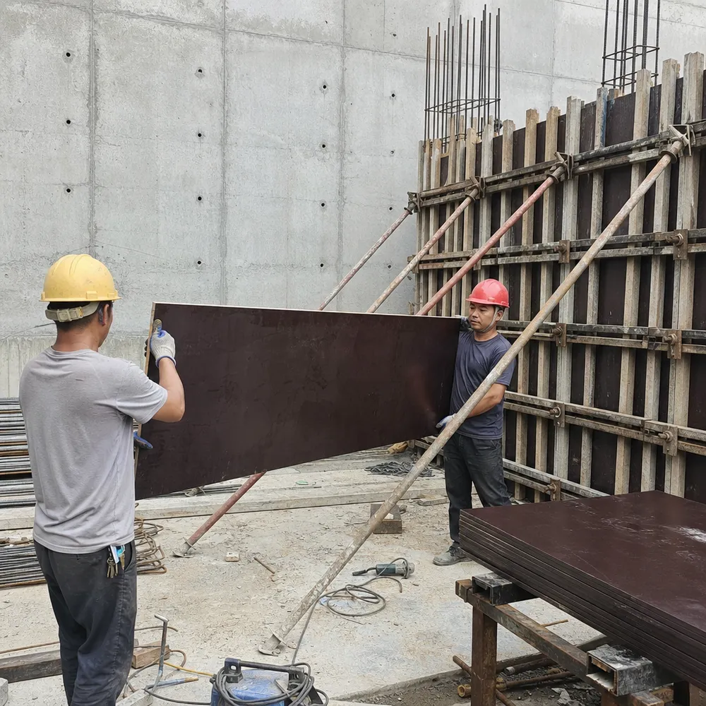 12mm film faced plywood — lighter load wall formwork