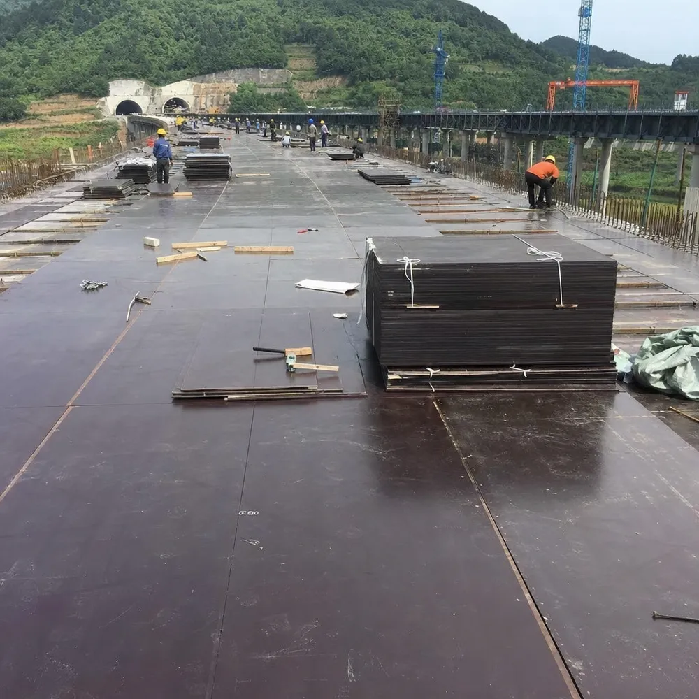 18mm film faced plywood used in bridge deck and tunnel formwork for infrastructure projects