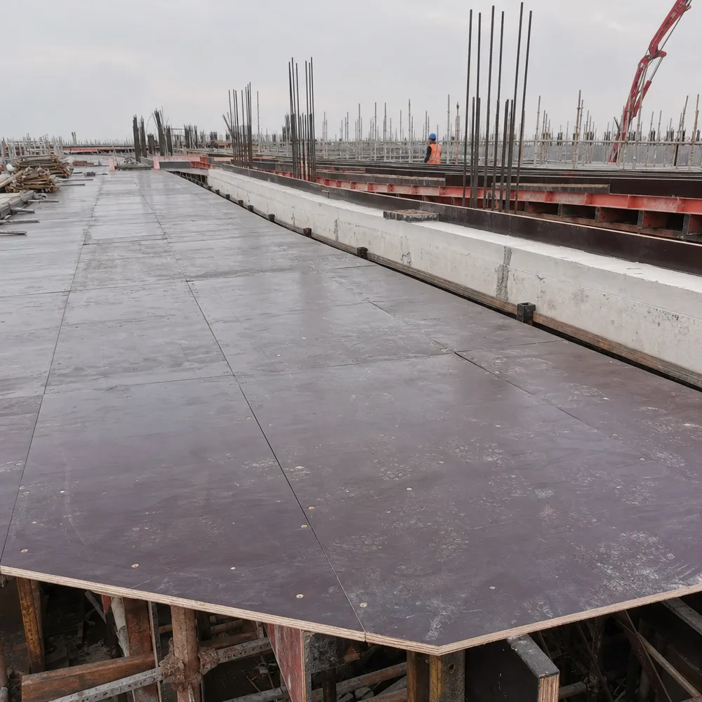 Birch film faced plywood panels used in civil infrastructure bridge formwork