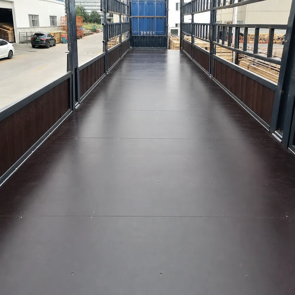 Birch film faced plywood installed as vehicle trailer floor decking