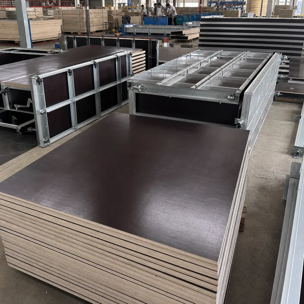 Birch core plywood panels used in proprietary engineered formwork systems