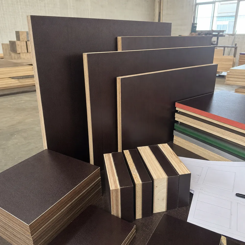 Custom brown film faced plywood specifications — panel dimensions, film weight, and core species options