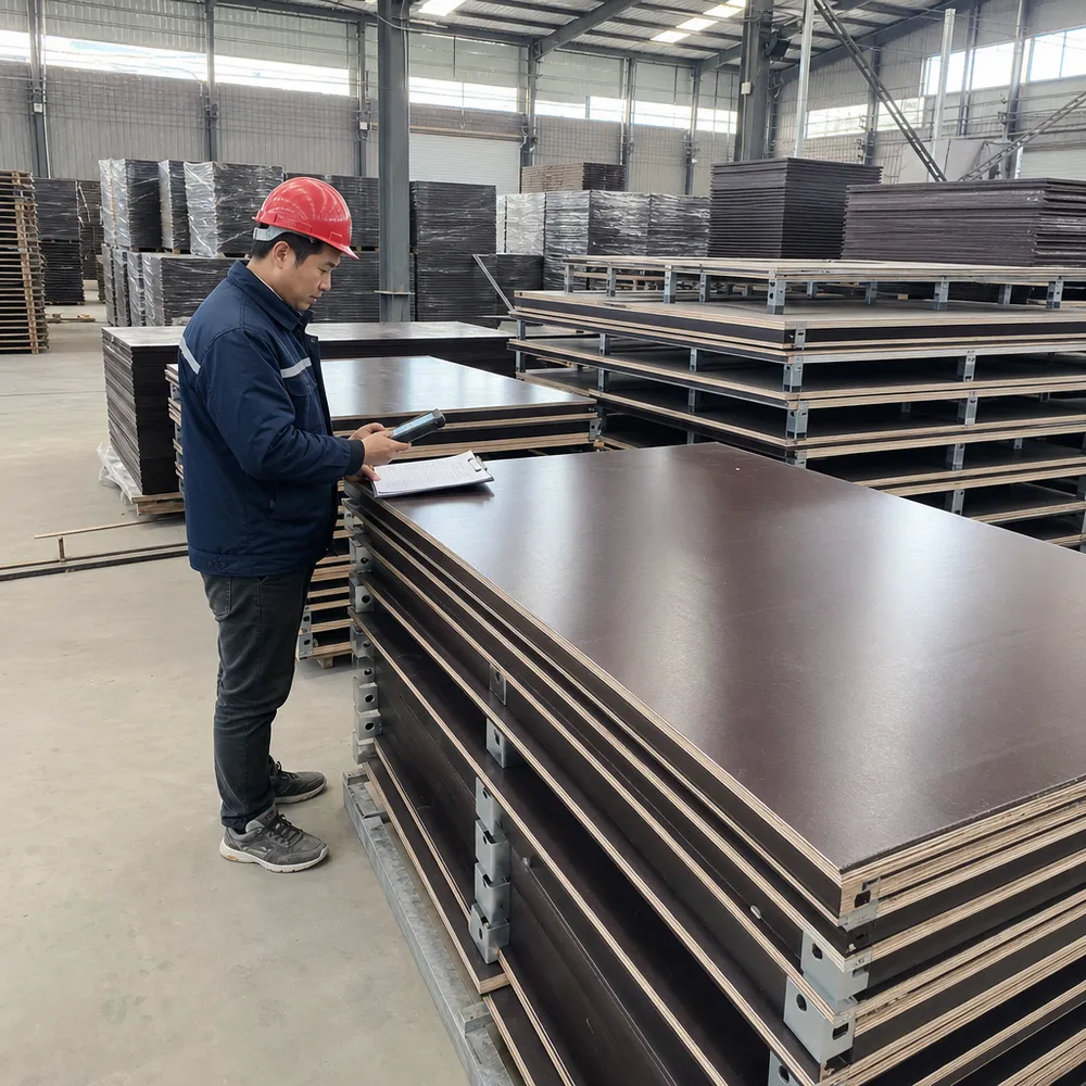 Rental formwork operator panel fleet inventory using brown film faced plywood