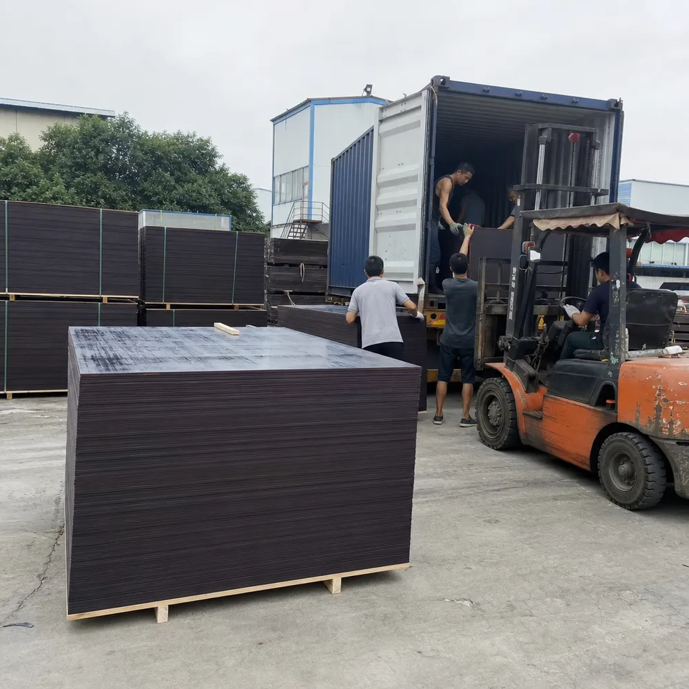Marine film faced plywood container loading at QDPlywood factory for export