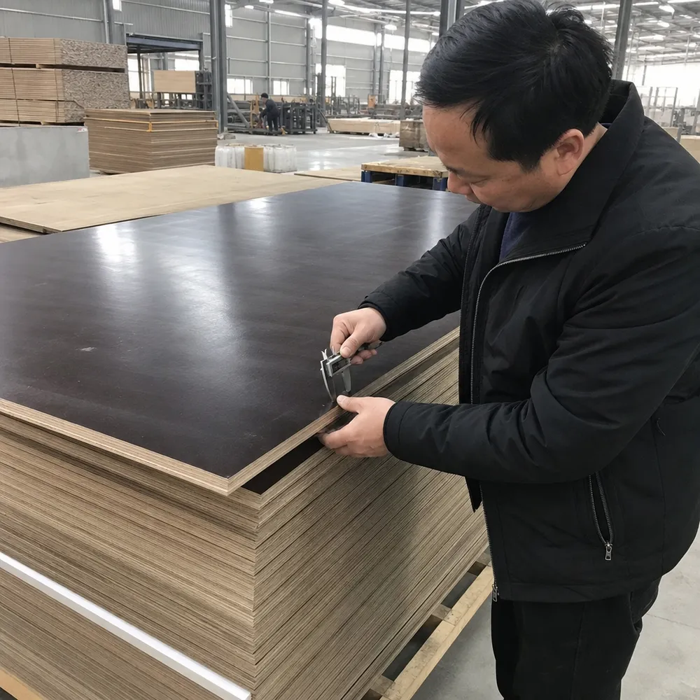 QD Plywood factory quality control inspection for marine film faced plywood — QDPlywood.com