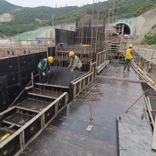 Shuttering film faced plywood used in bridge deck and infrastructure concrete formwork