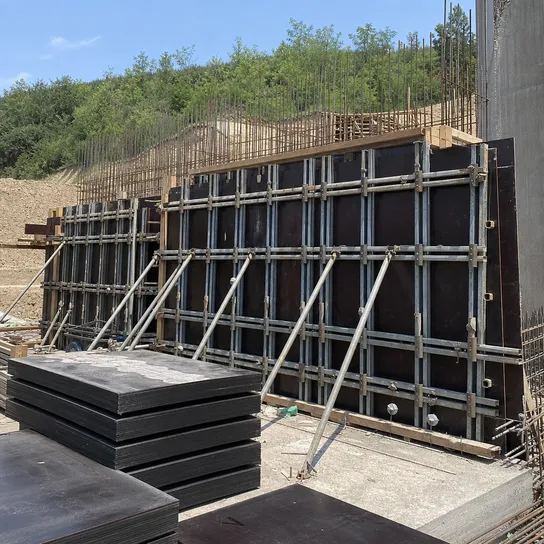 Film faced plywood panels used in bridge and infrastructure concrete formwork