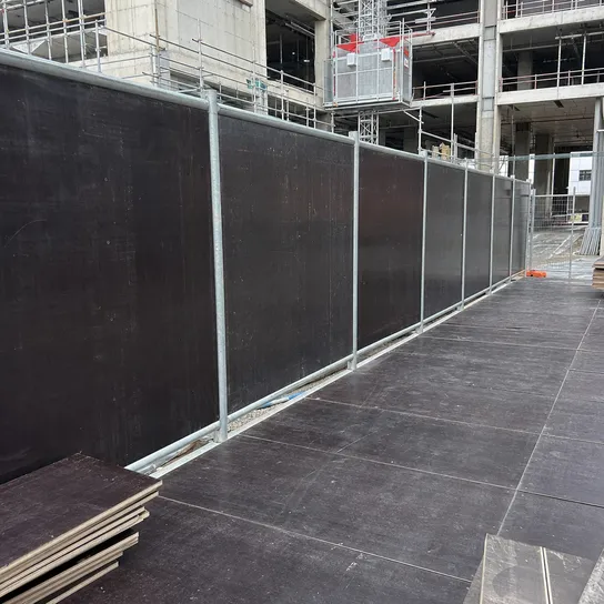 Film faced plywood used for site hoarding and temporary construction structures