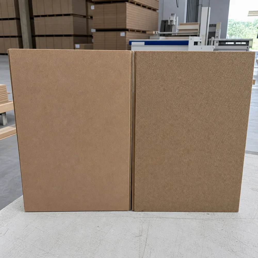 3mm hardboard S1S smooth face and mesh back surface comparison