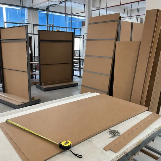 Hardboard paneling for retail display fixtures, back panels, and shop-fitting applications