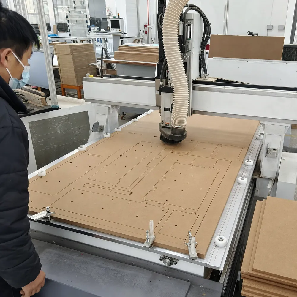 3mm S2S hardboard sheet cut on CNC router for retail display fixture manufacturing