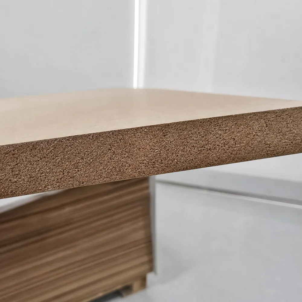 Cross-section view of hardboard sheet showing S1S smooth face and compressed fiber core