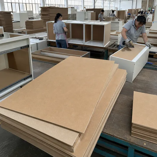Hardboard sheets used as cabinet backs and drawer bottoms in furniture manufacturing
