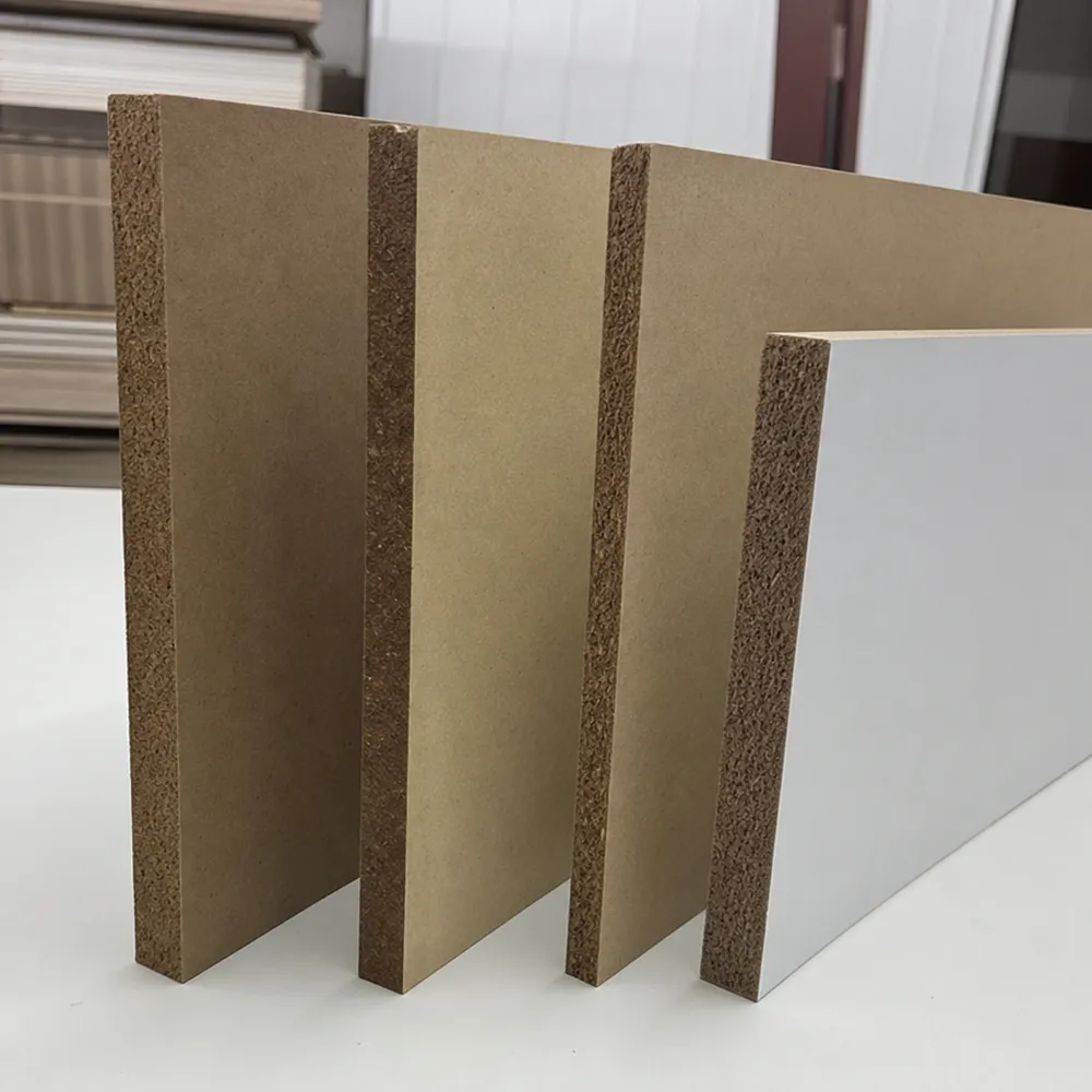 Hardboard sheet cross-section showing thickness and surface finish options