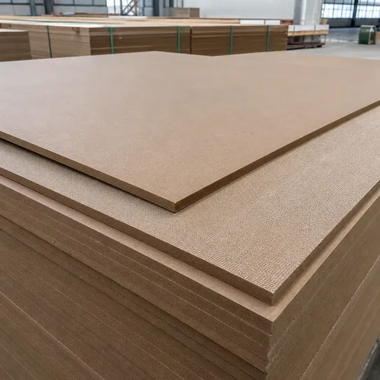 Tempered hardboard panel — oil-treated for increased hardness, moisture resistance, and surface durability