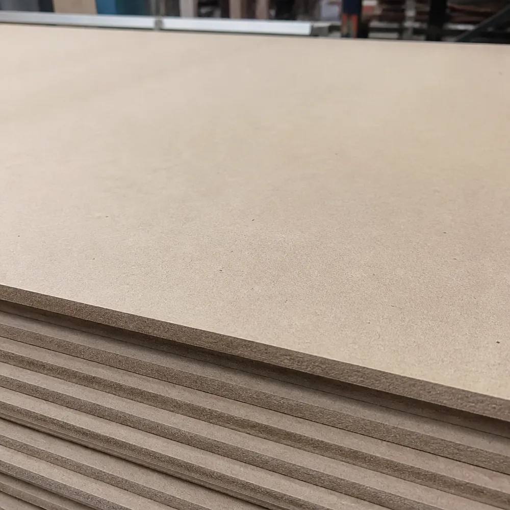 Close-up of masonite hardboard smooth S1S surface — calibrated for downstream painting and laminating