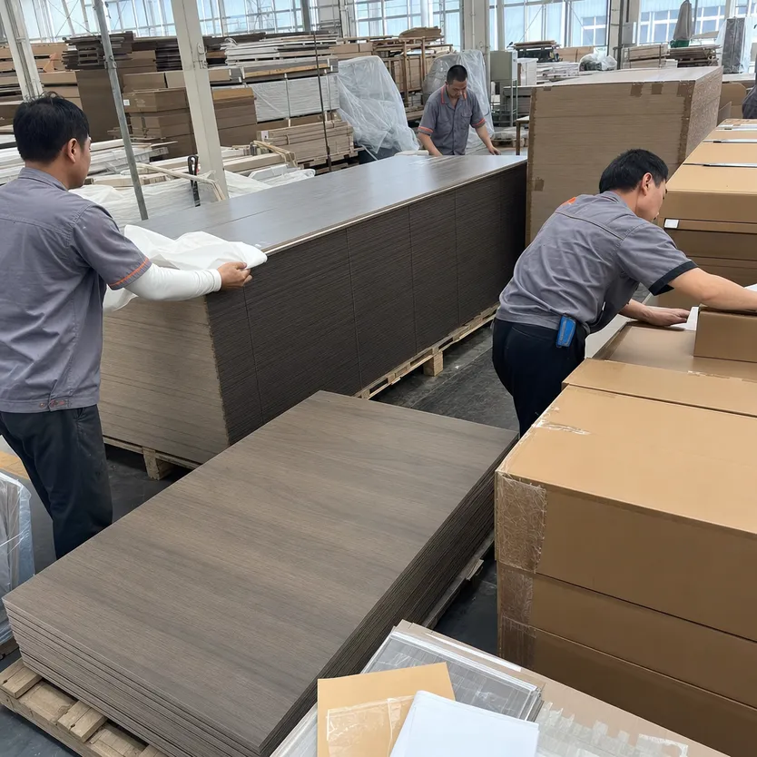 OEM and private-label HPL plywood cabinet board with custom brand packaging