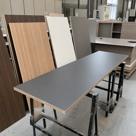 HPL plywood countertop panel used in office furniture and workstation surfaces