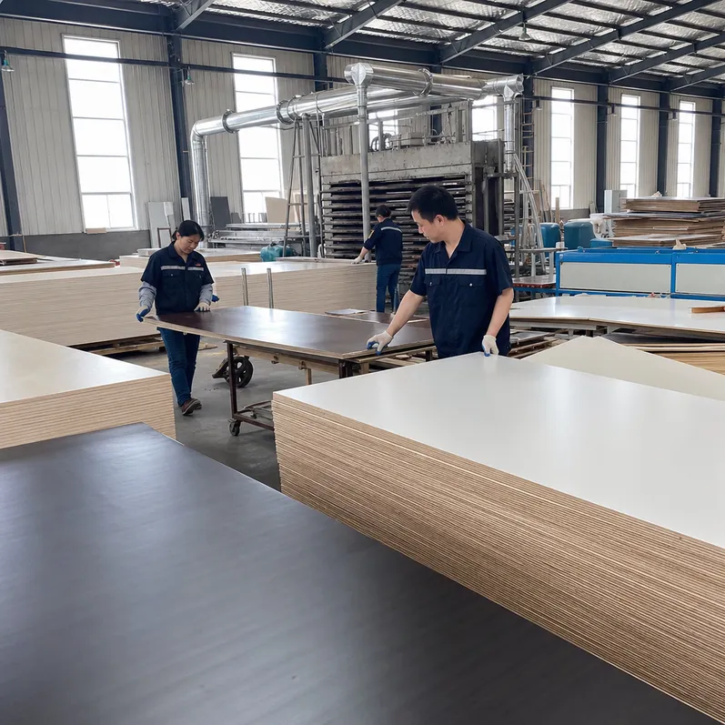 HPL plywood production at Xuzhou QD Wood Industry — factory-direct pricing available within 48 hours